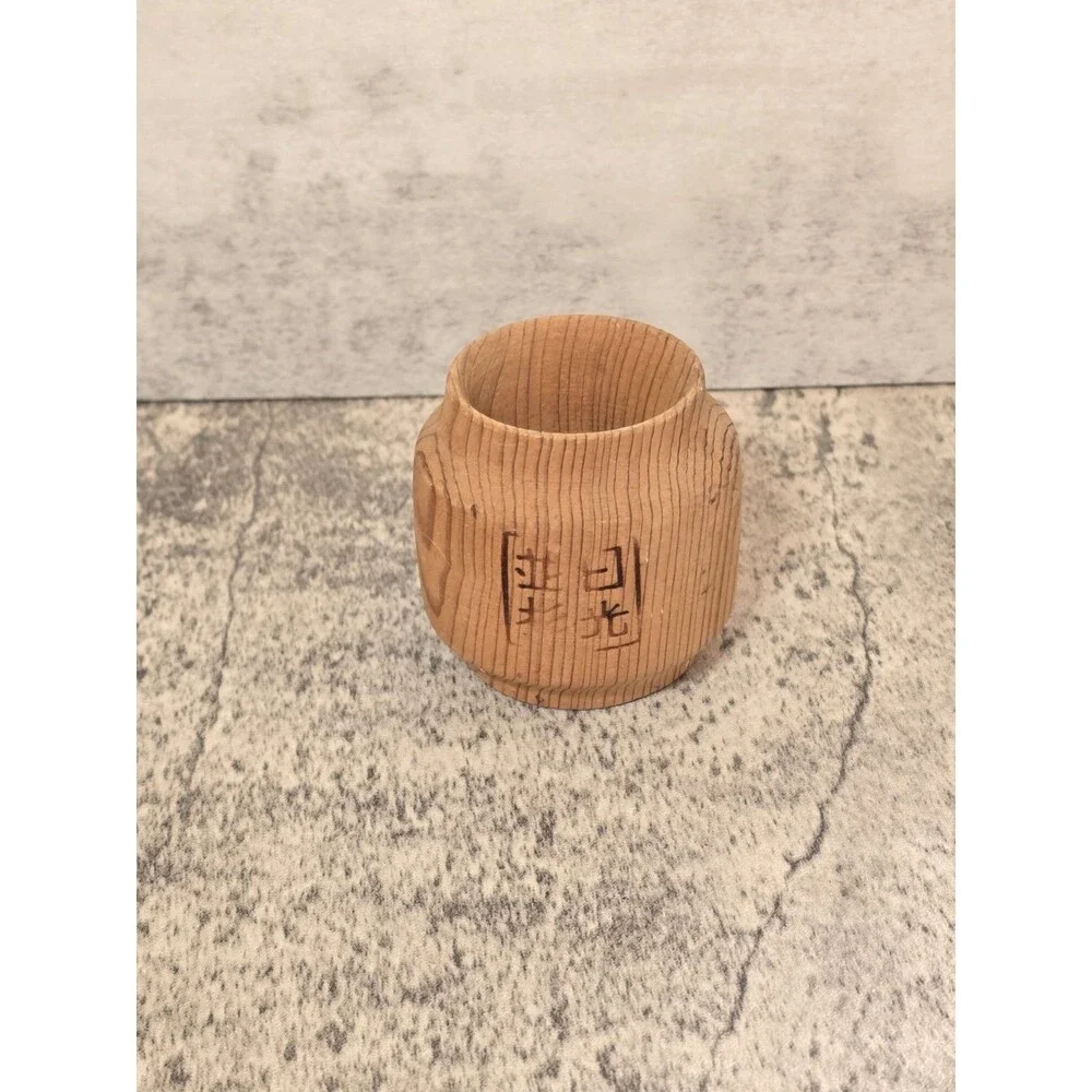 Japanese Wooden Cypress Cedar Sake Tea Matcha Cup Guinomi Sakazuki Yunomi Japan